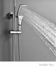 Tepe Yağmurlama Duş Başlığı ve El Telefonu Şelale Akış Fonksiyonlu Bütün Duş Setlerine Uygun İkili