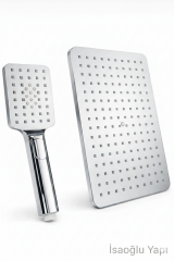 Tepe Duş Başlığı ve El Duş Telefonu Ekstra Geniş Hacim Paslanmaz İkili Set Bütün Duşlara Uygun