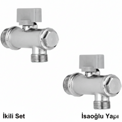 Filitreli Batarya Bağlantısı Ara Musluk Paslanmaz Taharet ve Batarya Musluğu İkili Set