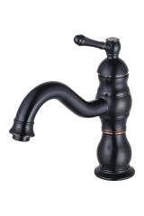 Siyah Klasik Lavabo Bataryası Vintage Armatür Banyo Bataryası