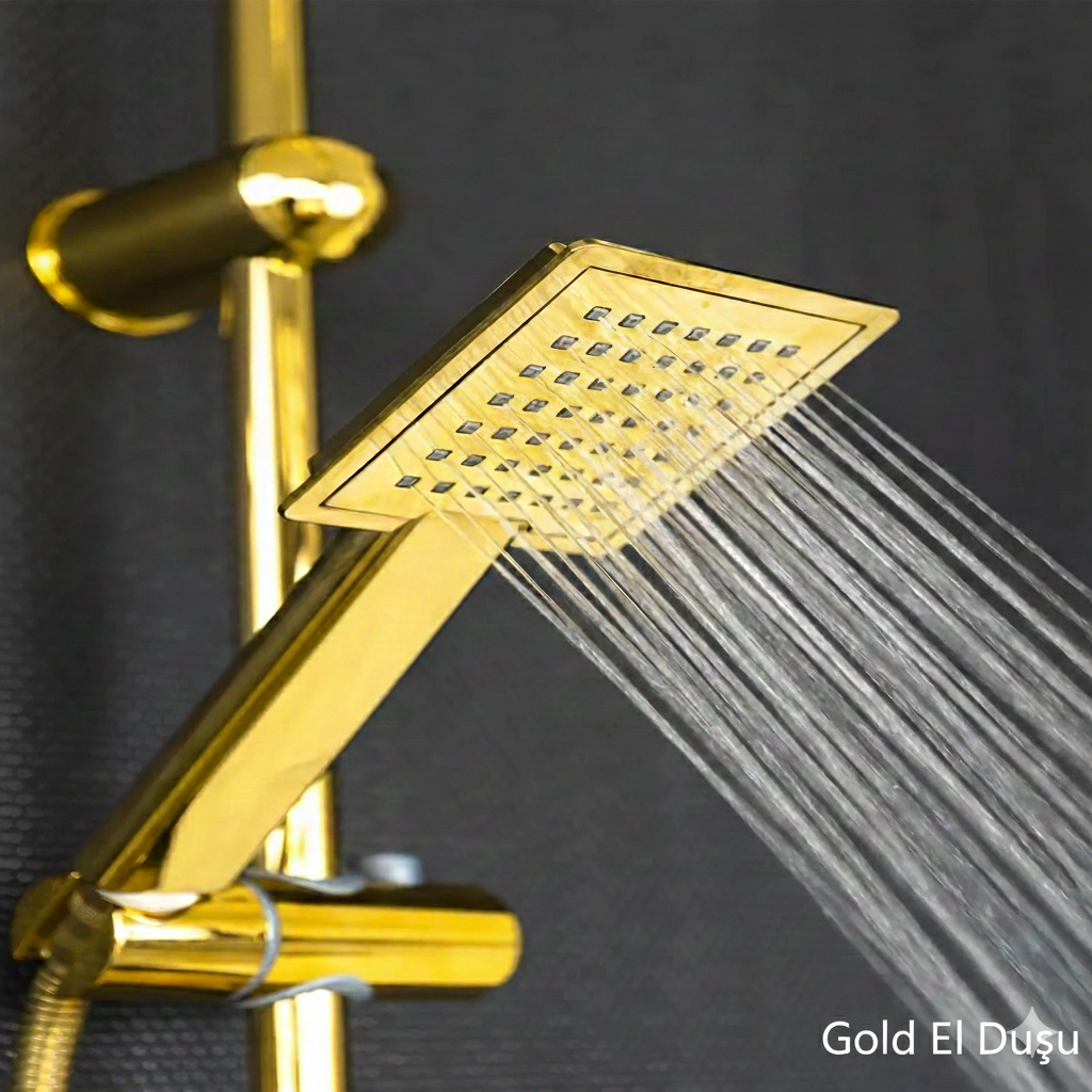 Gold Duş Telefonu Bütün Duş Setlerine Uyumlu Yoğun Su Akışlı Gold El Duşu
