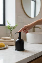 Mat Siyah Sıvı Sabunluk Pirinç Materyal Paslanmaz Siyah Sıvı Sabunluk Tezgah Üstü