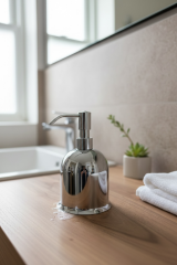 Banyo Sıvı Sabunluk Pirinç Materyal Paslanmaz Garantili Krom Renk Tezgah Üstü Sıvı Sabunluk