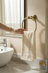 Eskitme Gold Havluluk Pirinç Materyal Paslanmaz Vintage Yuvarlak Havluluk Özel Tasarım