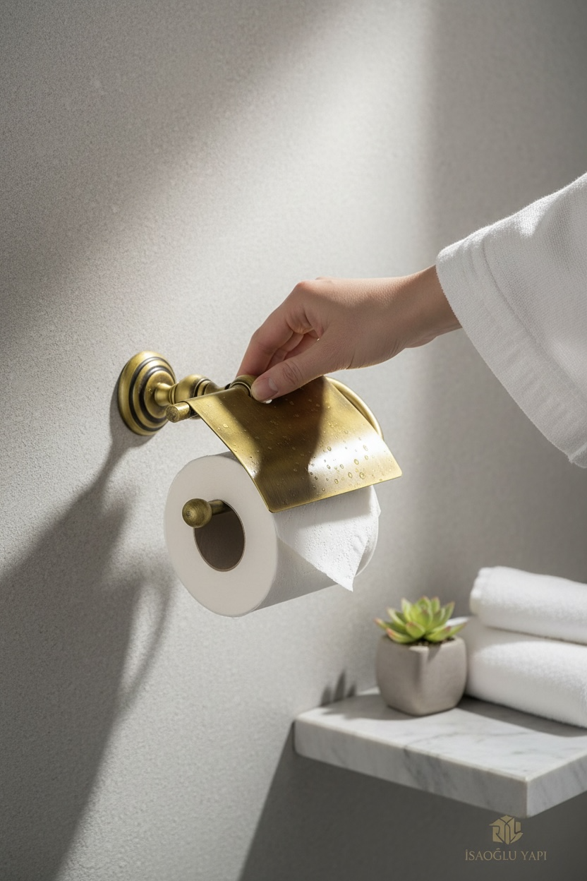 Eskitme Antik Vintage Kapaklı Tuvalet Kağıtlık Özel Tasarım Pirinç Malzeme Paslanmaz Kağıtlık