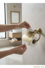 Eskitme Antik Vintage Kapaklı Tuvalet Kağıtlık Özel Tasarım Pirinç Malzeme Paslanmaz Kağıtlık