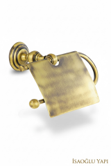 Eskitme Antik Vintage Kapaklı Tuvalet Kağıtlık Özel Tasarım Pirinç Malzeme Paslanmaz Kağıtlık