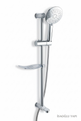 Duş Seti Paslanmaz Çelik Oval Tasarım Yoğun Akışlı Tazzik Ayarlı Sürgülü Duş Sistemi
