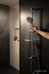 Duş Seti Paslanmaz Çelik Oval Tasarım Yoğun Akışlı Tazzik Ayarlı Sürgülü Duş Sistemi