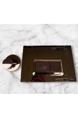 Bronz Gömme Rezervuar Butonu Bakır Kumanda Paneli Taharet Musluğu Komple Set Ankastre Valf  Sifon