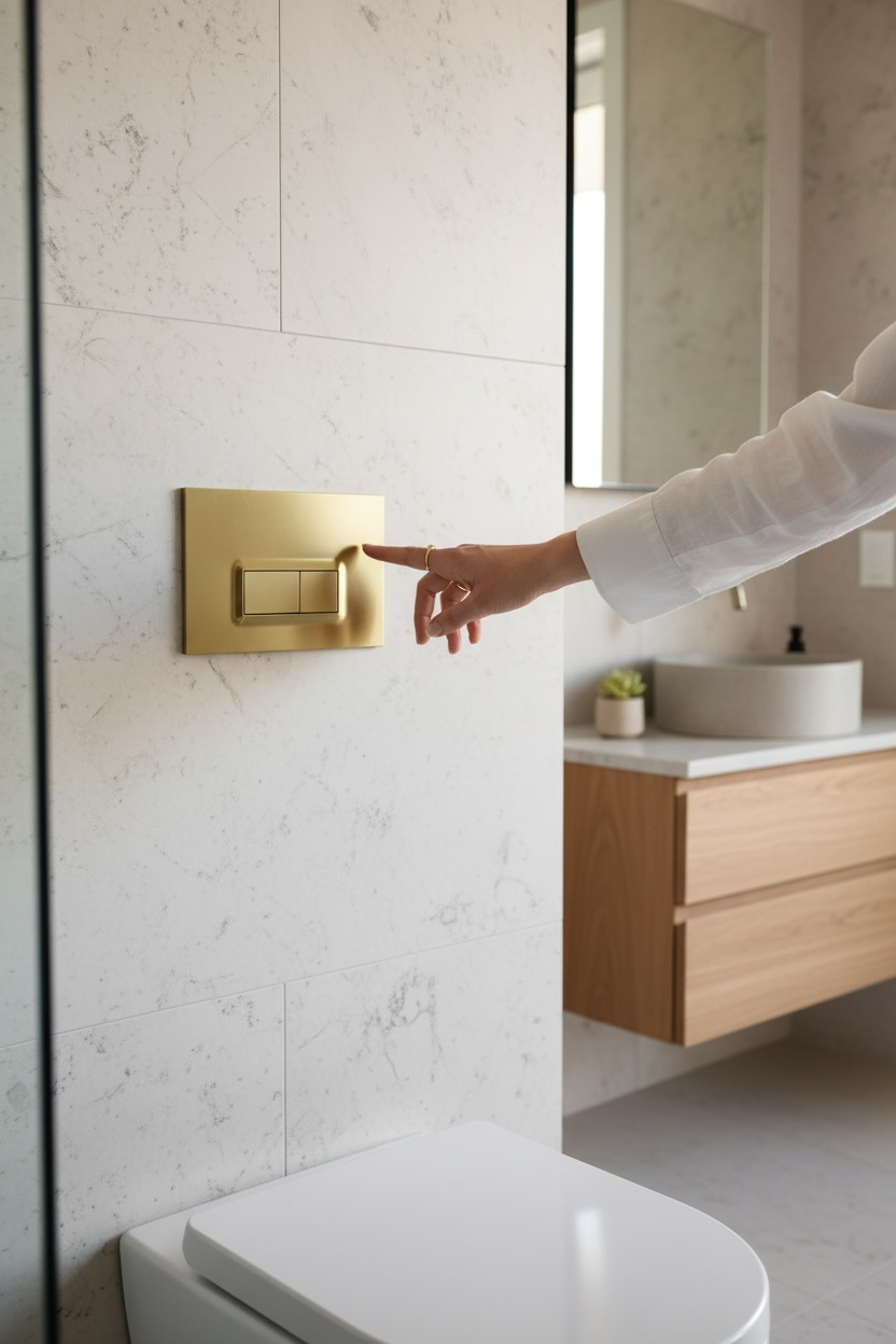 Mat Gold Gömme Rezervuar Kumanda Paneli Mat Altın Ankastre Buton Asma Klozet Uyumlu