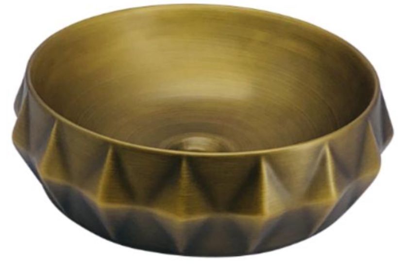 Antik Gold Yuvarlak Çanak Lavabo Eskitme Seramik Lavabo 40x40 Ölçü