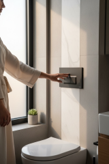 Siyah Gömme Rezervuar Butonu Mat Siyah Asma Klozet Kumanda Paneli