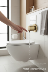 Antik Gold Ankastre Taharet Musluğu Asma Klozet Uyumlu Ankastre Stop Walf