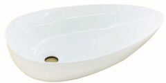 Beyaz Elips Çanak Lavabo Beyaz Banyo Seramik Lavabo
