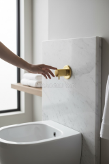 Mat Gold Ankastre Stop Walf Fırçalanmış Altın Asma Klozet Uyumlu Taharet Musluğu