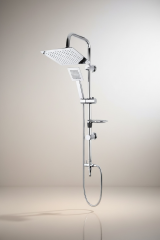 Krom Dubai Kare Duş Sistemi Yoğun Akışlı Tepe Yağmurlamalı Gümüş Duş Seti