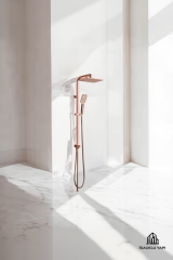 Bakır Dubai Kare Duş Sistemi Tepe Yağmurlamalı Yoğun Akışlı Bronz Duş Seti