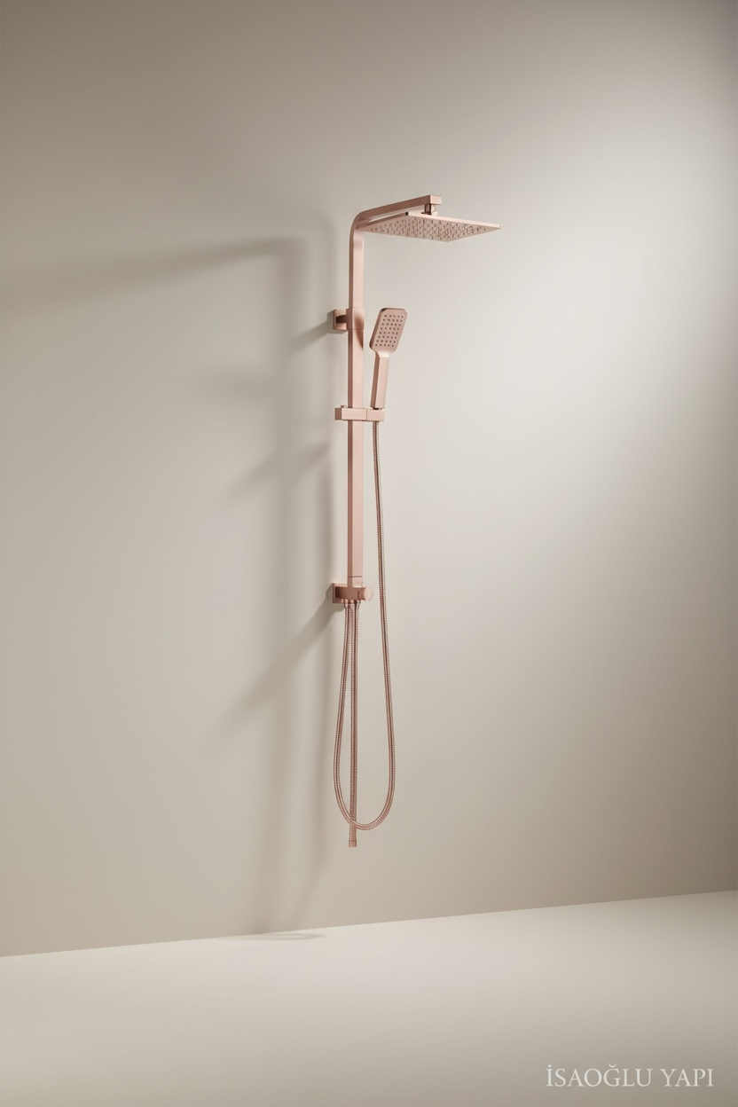 Bakır Dubai Kare Duş Sistemi Tepe Yağmurlamalı Yoğun Akışlı Bronz Duş Seti