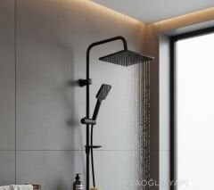 Siyah Dubai Duş Sistemi Tepe Yağmurlamalı Yoğun Akışlı Mat Siyah Duş Seti