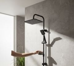 Siyah Dubai Duş Sistemi Tepe Yağmurlamalı Yoğun Akışlı Mat Siyah Duş Seti