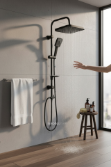 Siyah Dubai Duş Sistemi Tepe Yağmurlamalı Yoğun Akışlı Mat Siyah Duş Seti