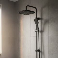 Siyah Dubai Duş Sistemi Tepe Yağmurlamalı Yoğun Akışlı Mat Siyah Duş Seti