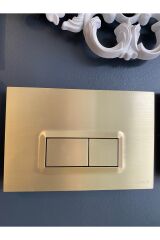 Mat Gold Gömme Rezervuar Mat Gold Taharet Musluğu ve Buton Komple Set Mat Altın Dore Panel