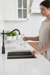 Siyah Retro Arıtmalı Mutfak Bataryası Vintage Rustik Arıtıcılı Evye Armatür