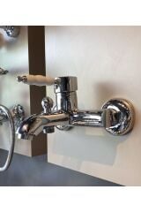 Banyo Bataryası Vintage Tasarım Porsalen Banyo Musluğu Pirinç 5 Yıl Garantili