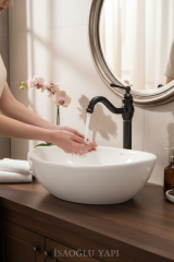 Siyah Retro Çanak Lavabo Bataryası Vintage Model Çanak Lavabo Uyumlu Siyah Batarya