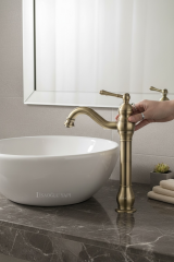 Antik Gold Retro Çanak Lavabo Bataryası Vintage Çanak Lavabo Uyumlu Pirinç Armatür