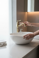 Antik Gold Retro Çanak Lavabo Bataryası Vintage Çanak Lavabo Uyumlu Pirinç Armatür