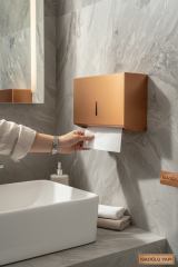 Mat Bakır Peçetelik Z Katlama 200 Adetli Kilitli Dispanser Havluluk Bronz Renk Havlu Kağıtlık