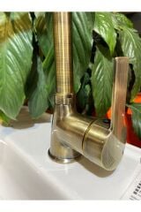 Antik Gold Lavabo Bataryası Kolay Abdest Tasarım Yüksek Lavabo Musluğu Leke Kireç Tutmayan Model