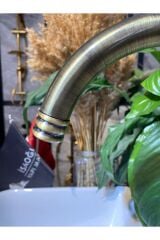 Antik Gold Lavabo Bataryası Kolay Abdest Tasarım Yüksek Lavabo Musluğu Leke Kireç Tutmayan Model