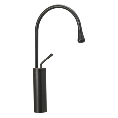 Siyah Çanak Lavabo Bataryası Damla Serisi Çanak Lavabo Uyumlu Pirinç Malzeme Siyah Armatür