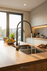 Antrasit Arıtmalı Mutfak Bataryası Damla Serisi Arıtıcılara Uygun Antrasit Gri Evye Bataryası