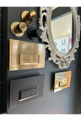 Siyah Gömme Rezervuar Siyah Taharet Musluğu Stop Valf Siyah Buton Kumanda Paneli