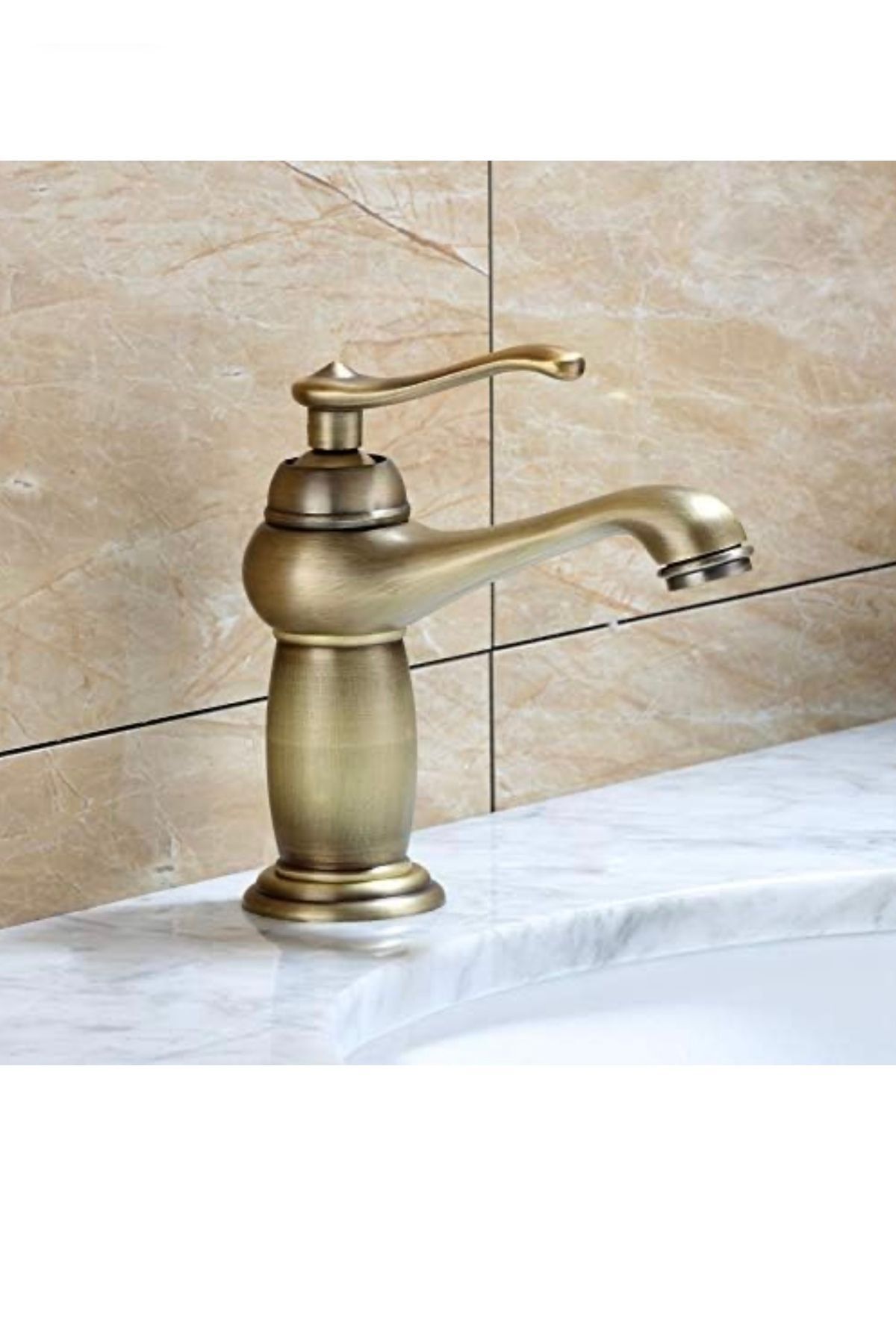 Antik Gold Banyo Bataryası Antik Gold Eskitme Lavabo Musluğu Vintage Armatür