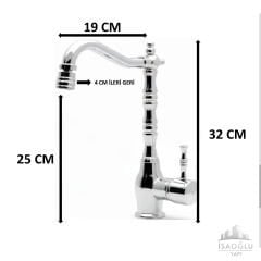 Mat Gold Retro Mutfak Bataryası Oynar Başlıklı Fonksiyonel Fırçalanmış Altın Evye Armatürü
