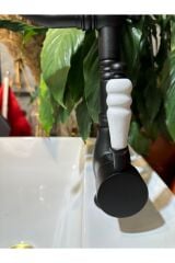 Siyah Lavabo Bataryası Zen Design Kolay Abdest Yüksek Lavabo Musluğu Siyah Armatür