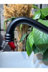 Siyah Lavabo Bataryası Zen Design Kolay Abdest Yüksek Lavabo Musluğu Siyah Armatür