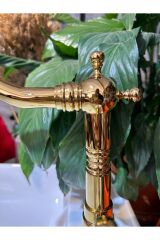 Gold Lavabo Bataryası Zen Design Kolay Abdest Yüksek Lavabo Musluğu Klasik Tasarım Gold