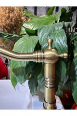 Antik Gold Lavabo Bataryası Zen Design Kolay Abdest Yüksek Lavabo Musluğu Mat Antik
