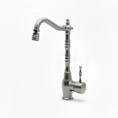 Mat Krom İnox Retro Mutfak Bataryası Leke Kireç Tutmaz Özel Renk Oynar Başlıklı Rustik Armatür