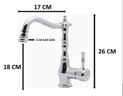 Antik Gold Lavabo Bataryası Oynar Başlıklı Yüksek Model Eskitme Antik Banyo Lavabo Armatür