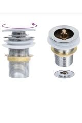 Lavabo Gideri Silver Gümüş Çift Kademe Lavabo Süzgeç Gider