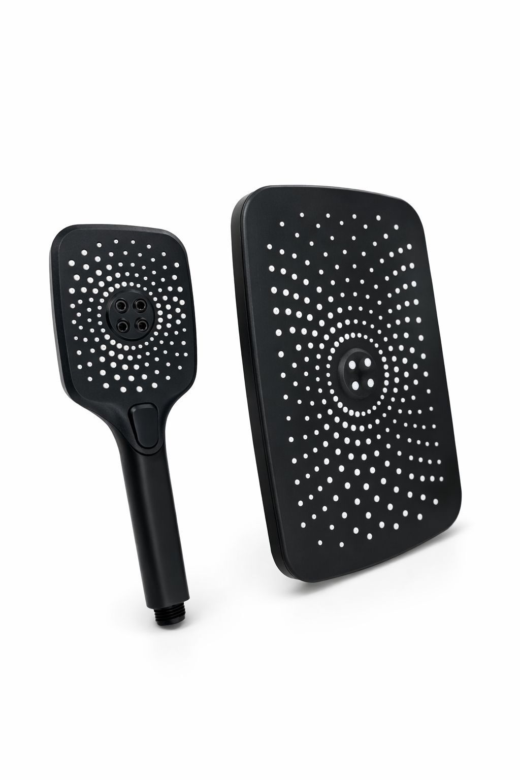 Siyah Duş Başlığı ve El Duşu Seti Bütün Duş Sistemlerine Uygun Büyük Dayanıklı Yağmurlama Sistemi