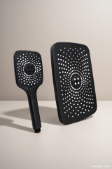 Siyah Duş Başlığı ve El Duşu Seti Bütün Duş Sistemlerine Uygun Büyük Dayanıklı Yağmurlama Sistemi